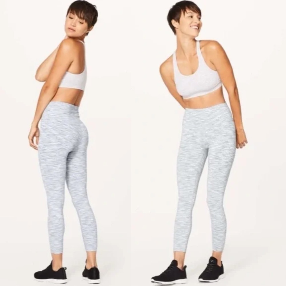Lululemon gray winder under 7/8 high rise tights wee are the space size 8